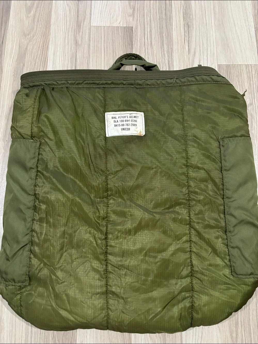 Flyers Helmet US Army Bag UNICOR Green Men's Olive Green Nylon Tote